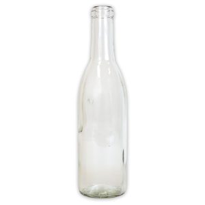 375mL CLEAR SEMI-BURGUNDY FLAT BOTTOM BOTTLE
