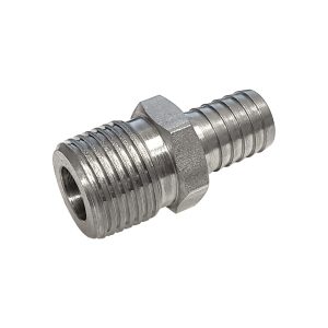 Hose Barb Adapter, 1/2"B X 1/2"MPT (S/S)