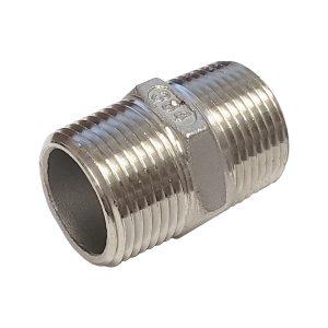 Hex Nipple, 1/2"MPT X 1/2"MPT (304 S/S)