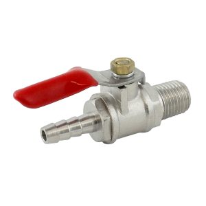 Ball Valve, 1/4"MPT > 1/4"B-W/Chk (Plated Brass)