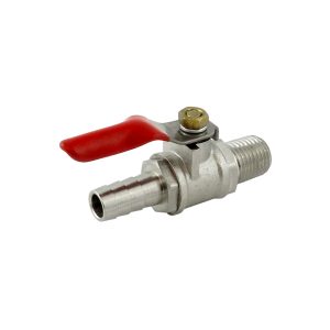 BALL VALVE, 1/4"MPT > 3/8"B-W/CHK (PLATED BRASS)