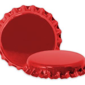 Red beer bottle caps