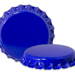 Blue beer bottle caps