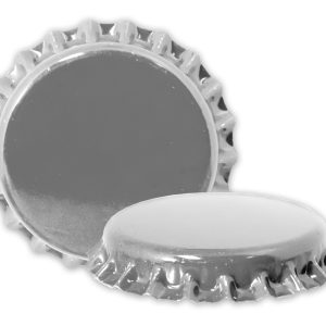 Silver beer bottle caps
