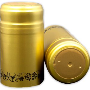 GOLD/BLACK GRAPES PVC SHRINK CAPSULES 30/BAG