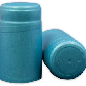 METALLIC SOLID LIGHT BLUE PVC SHRINK CAPSULES 30/BAG
