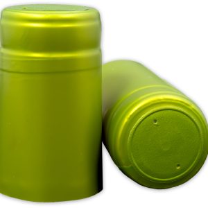 METALLIC LIME GREEN PVC SHRINK CAPSULES 30/BAG