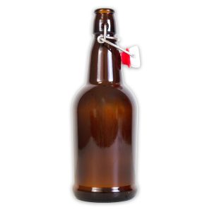 16 OZ AMBER FLIP-TOP BOTTLES WITH CAPS INCLUDED, 12/CASE