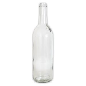 750mL CLEAR BORDEAUX FLAT W5 SCREW TOP BOTTLE 12/CS
