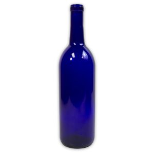 750ml cobalt blue wine bottle