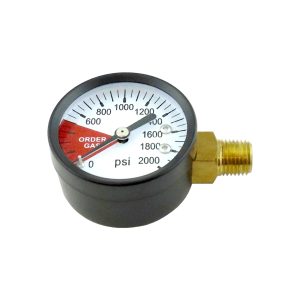 Gauge, 2"-Dia. 1/4"MPT Side-Mnt RHT (2000 PSI)