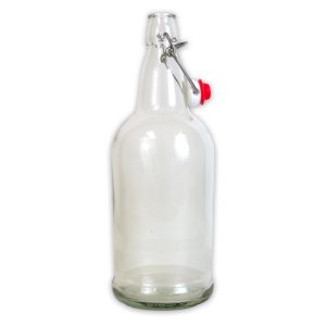 1 LITER CLEAR FLIP-TOP BOTTLES WITH CAPS INCLUDED, 12/CASE