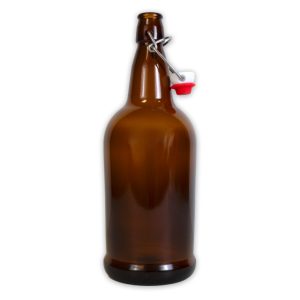 1 LITER AMBER FLIP-TOP BOTTLES WITH CAPS INCLUDED, 12/CASE