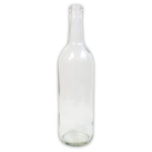 750mL CLEAR BORDEAUX FLAT BOTTOM W5 CK BOTTLE 12/CS